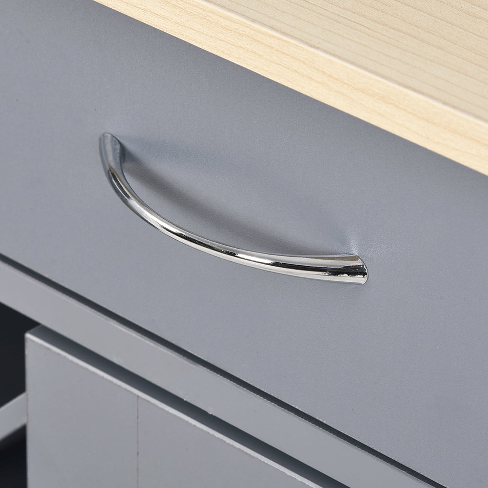 Kadyn Kitchen Island Cart, Kitchen Cart with Two Storage Cabinets and Four Locking Wheels, Kitchen Cart Cabinet with Wine Rack and Two Drawers, Gray Blue Kadyn Kitchen Island Cart, Kitchen Cart with Two Storage Cabinets and Four Locking Wheels, Kitchen Cart Cabinet with Wine Rack and Two Drawers, Gray Blue
