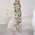 thumbnail image 3 of Honeii Lilies Flowers print Women's Pajama Sets Long Sleeve Button Down Sleepwear Nightwear Soft Pjs Lounge Sets-X-Large, 3 of 7