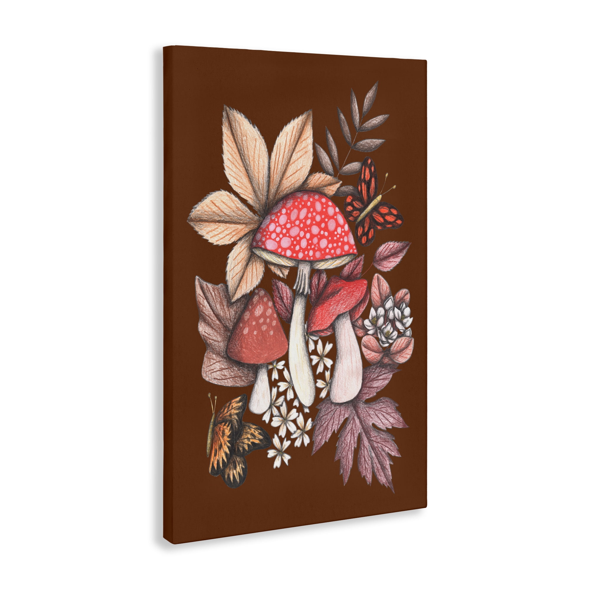 Autumnal Mushrooms Magic Canvas Wall Art, design by Cecilia Battaini