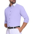 thumbnail image 4 of Camisas de vestir formales de manga larga con cuello de colores contrastantes para hombres INSPIRE CHIC XL púrpura, 4 of 5