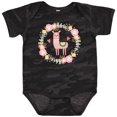 thumbnail image 3 of Inktastic Llama Rose Flower Wreath Girls Baby Bodysuit, 3 of 5