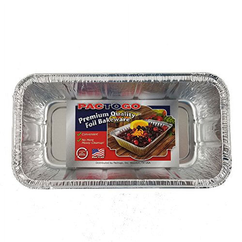 PACTOGO Red Holiday Christmas Square Cake Aluminum Foil Pan w/Clear Dome  Lid Disposable Baking Tins (Pack of 10 Sets)