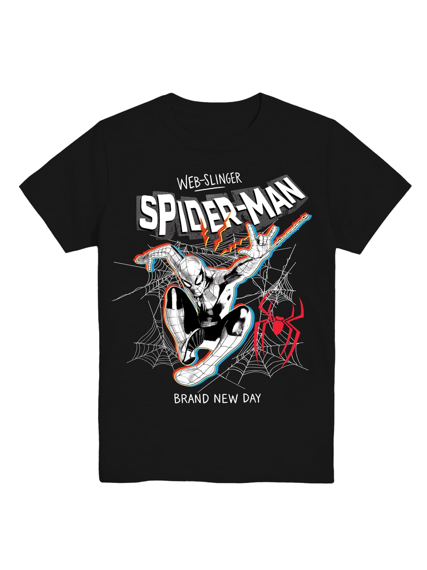 Marvel Spider-Man Boys' Graphic Tee with Short Sleeves, Webslinger, Sizes 4-18