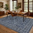 thumbnail image 5 of Memoryfield 9' x 12' Washable Area Rug, Vintage Floral Non-Slip Soft Floor Carpet, for Living Room Bedroom Dining Room, Blue, 5 of 11