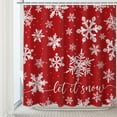 thumbnail image 6 of Red Christmas Snowflake Shower Curtain Winter Snowflake Decorations Shower Curtain for Winter Christmas Bathroom Decor Waterproof Bath Curtain 72 x 72 inch, 6 of 6