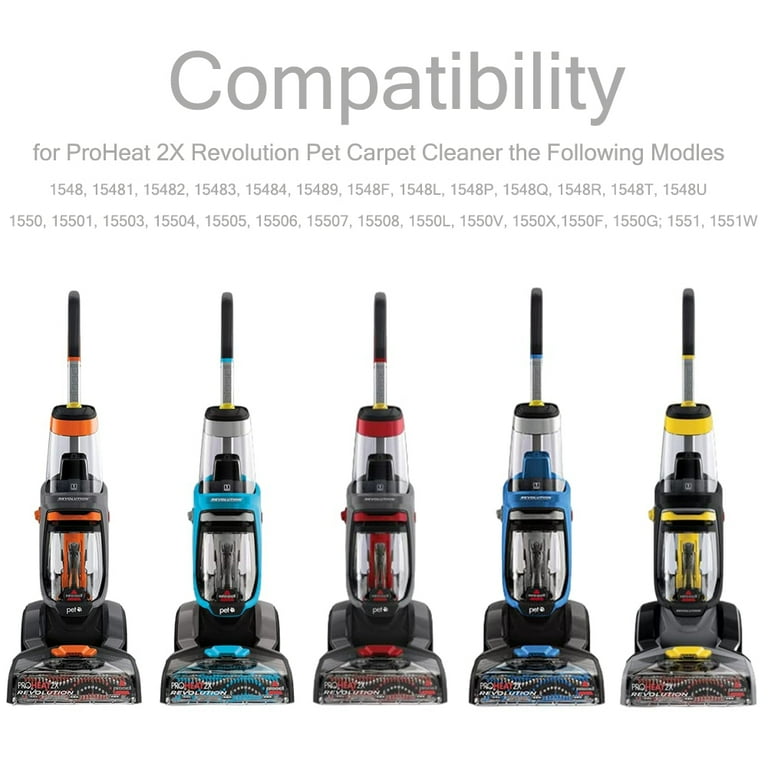 Set Cinghie Di Ricambio Per Pulitore Tappeti Bissell ProHeat 2X Revolution, Compatibile Modelli 1548, 1551, 1550, Parti 1606419 E 1606418 - 2