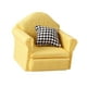 thumbnail image 5 of Modelo de sofá en miniatura, sillón de tela, accesorio DIY decorativo con almohada amarillo, 5 of 9