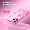 thumbnail image 6 of Magnetic Compatible with iPhone 16 Pro Case, Upgraded [Full Camera Protection] [Compatible with MagSafe] Protective Translucent Matte Women Girl Phone Case Cover, Clear Neon, 6 of 15