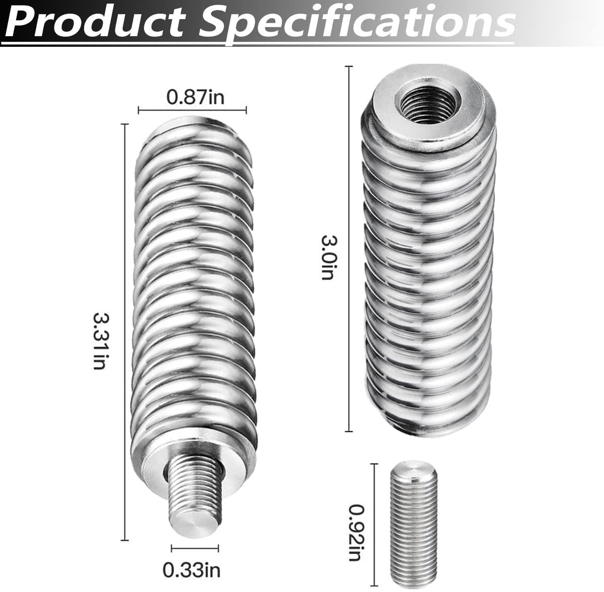 SS3H CB Antenna Spring Mount, Stainless Steel Antenna Spring Heavy