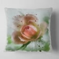 thumbnail image 2 of Designart Pink Flower on Green Background - Floral Throw Pillow - 18x18, 2 of 5