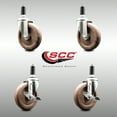 thumbnail image 2 of 5 Inch 316SS High Temp Glass Filled Nylon 1-1/4 Inch Stem Caster Set 2 Brake SCC, 2 of 2