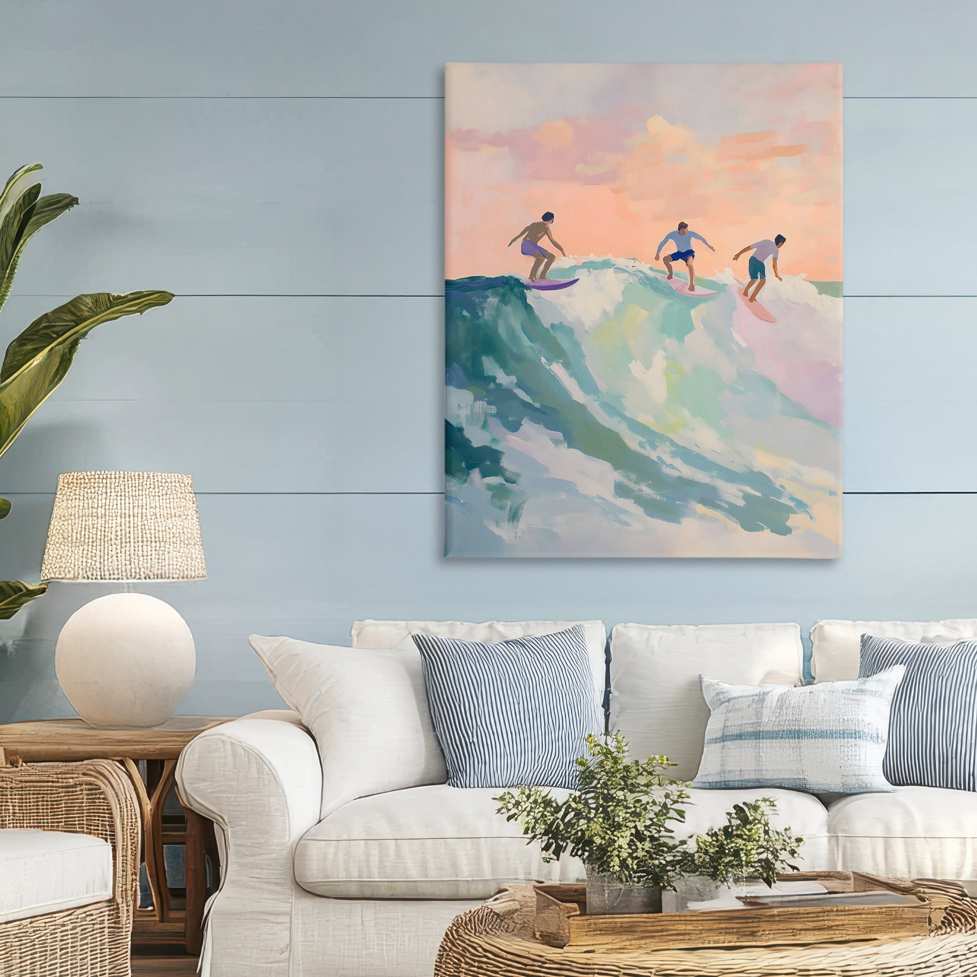 Stupell Industries Group of Surfers at Sunset Canvas Wall Art, design by The Prints Vibe