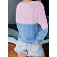 thumbnail image 3 of Women Long Sleeve Sweatshirt Colorblock Tie Dye Printed Pullover Tops(S-2XL), 3 of 4