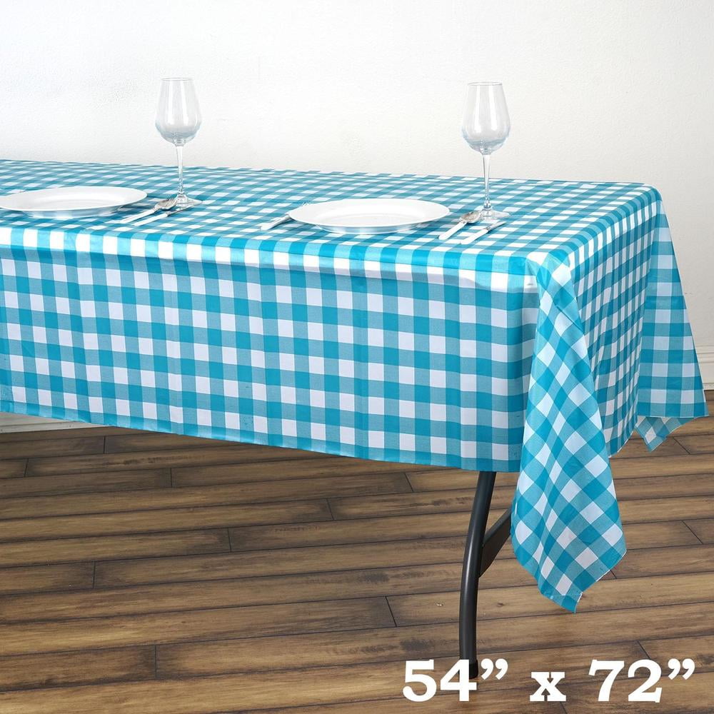 Efavormart 10 Pcs Checkered Rectangle Disposable Plastic Table
