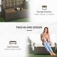 thumbnail image 5 of Outsunny 29 Gallon Patio Wicker Storage Bench, Outdoor PE Rattan Patio Furniture, 2-In-1 Footstool Rectangle Basket Box w/ Handles & Cushion, Cream, 5 of 9