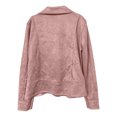thumbnail image 5 of Unir Slim Fit Suede Biker Jacket for Women, Zip Up Button Detail, Casual Everyday Fall Winter Outerwear, 1 Piece, S-XXL, Plus Size Friendly, 5 of 5