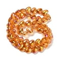 thumbnail image 3 of 10strands Electroplate UV Plating Glass Beads Strands Iridescent Heart Orange 12.2x15x8mm Hole: 1mm about 50pcs/strand 23.62''(60cm), 3 of 4