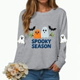 thumbnail image 6 of Towmus Halloween Sweatshirts Women Embroidered Sequin Ghost Graphic Pullover Shirt Halloween Crewneck Tops, 6 of 9
