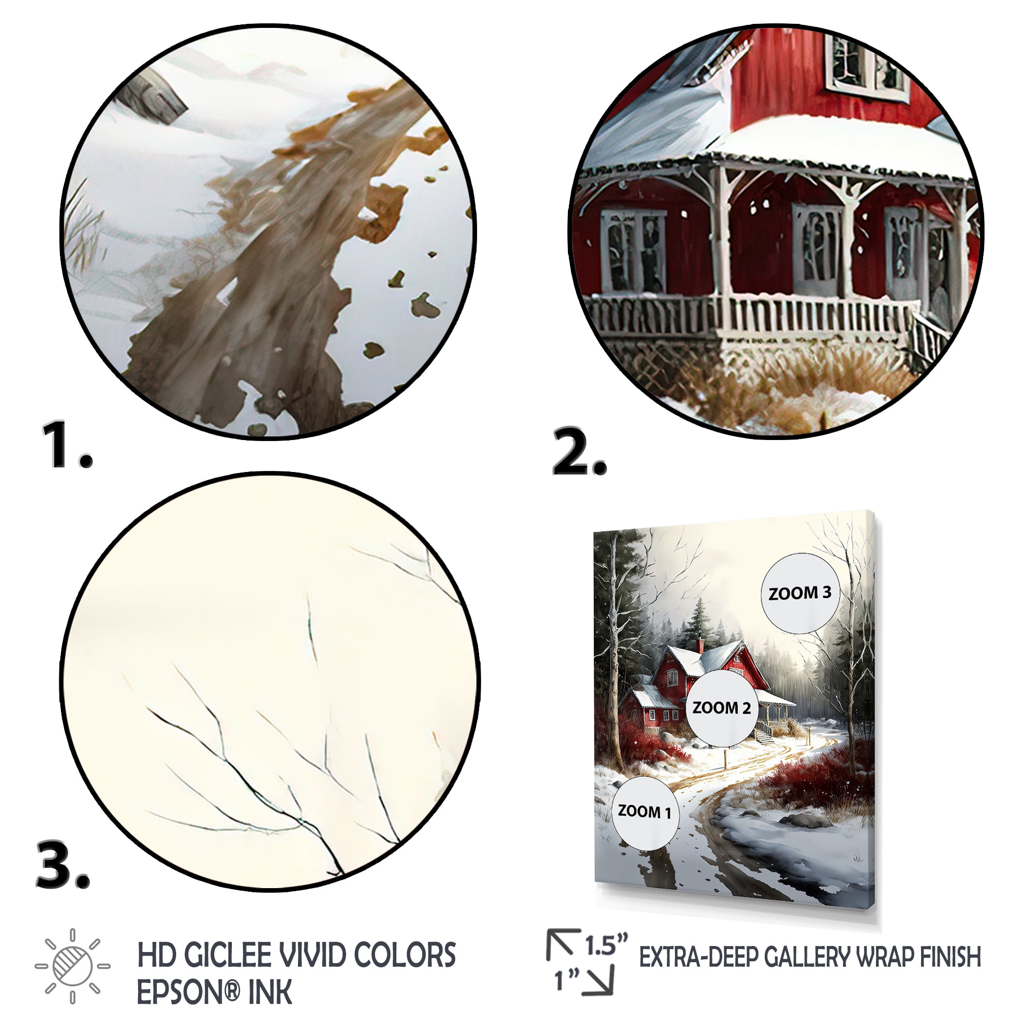 Designart Cold Winter View On The Country II Canvas Wall Art