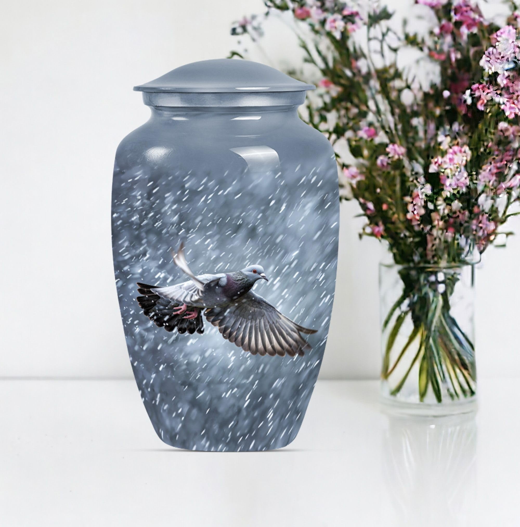 SUBSH Dove Urn, Urn for Human Ashes, 10 Inch Urn, Cremation Urns, Silver UrnsbFor Ashes, Large Urns for Human Ashes, Cat Urns for Ashes, Pet Urns for Dogs Ashes, Urn for Ashes