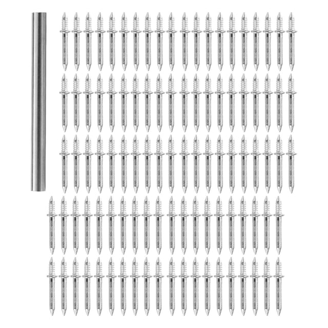 simhoa Clou de Plinthe à Double Tête Vis d'Expansion avec Manchon Outil Clous ming Double 100 Pcs
