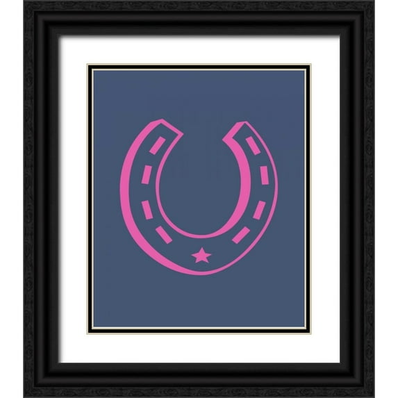 Robinson, Tamara 26x31 Black Ornate Wood Framed with Double Matting Museum Art Print Titled - Cowgirl Horseshoe
