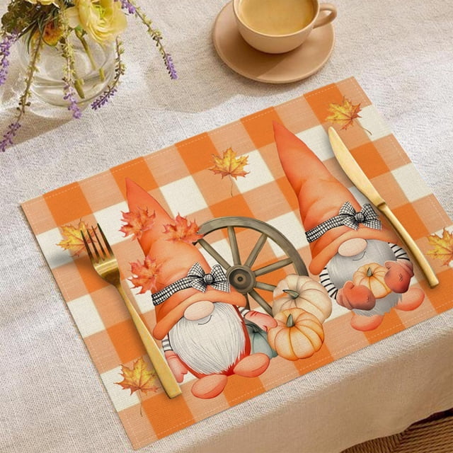 Napperons Citrouille Automne 1 Pce 12x18 Pouces Décorations de Fête de l'Action de Grâce Récoltes Vintage