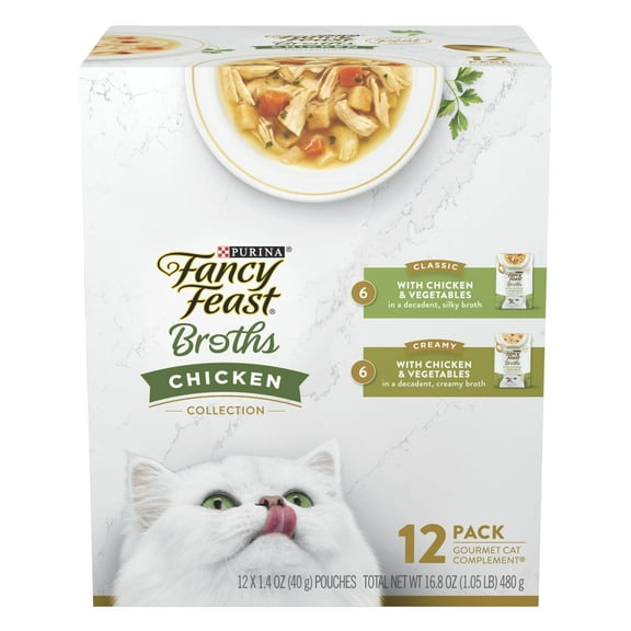 Purina Fancy Feast Broths Kitten Food, Wet Cat Food, Chicken Collection, 1.4 oz Pouch (12 Pack)