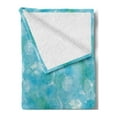thumbnail image 2 of Teal Soft Flannel Fleece Throw Blanket, Abstract and Expressionist Watercolor Art Design with Aqua Circles Pattern, Cozy Plush for Indoor and Outdoor Use, 60" x 80", Aqua Blue Turquoise, by Ambesonne, 2 of 5