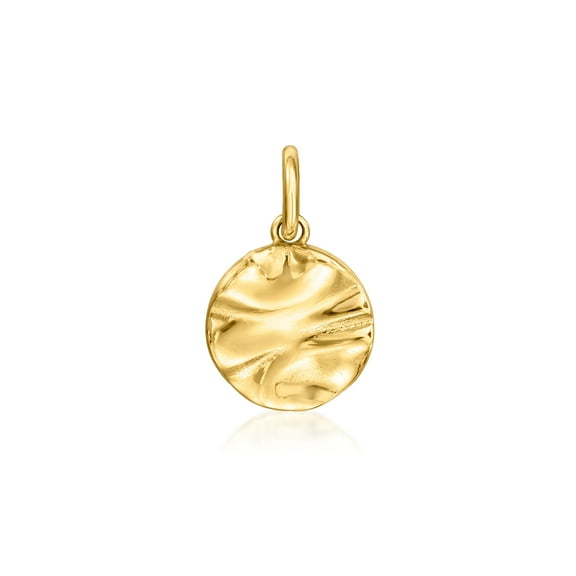 Pure Collection by Ross-Simons Italian 14kt Yellow Gold Wavy Disc Charm, Women's, Adult