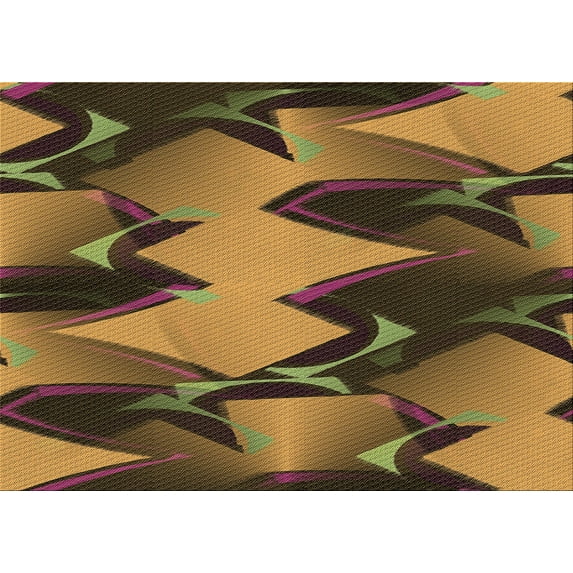 Ahgly Company Machine Washable Indoor Rectangle Transitional Caramel Brown Area Rugs, 5' x 7'