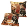 thumbnail image 2 of Halloween Throw Pillow Covers, Halloween Cute Cat and Dog (2) Halloween Decorations Square Pillow Cases with Invisible Zipper for Bed Couch Sofa, Farmhouse Halloween Decor-2 Pack 12x12, 2 of 6