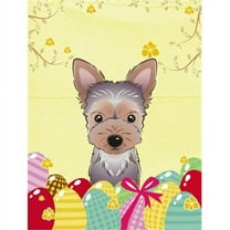 Caroline's Treasures BB1914GF Yorkie Puppy Easter Egg Hunt Flag Garden Size , Small, multicolor