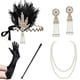 thumbnail image 3 of Conjunto de diadema de plumas estilo retro europeo y americano para fiestas, cenas, pulseras, collares y pendientes. Barra de humo, 3 of 5