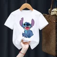 thumbnail image 3 of Camiseta infantil de Disney Lilo Stitch, camiseta kawaii, ropa informal de dibujos animados de anime para niños, camiseta para niñas y niños, camiseta de moda Y2K, 3 of 5