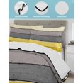 thumbnail image 4 of Quilts Full Size, Yellow Grey Soft Comforter Bedding Set for Bed, Vintage Stripe Farmhouse Wood Grain Ombre Lightweight Quilted Bedspread with Pillow Cover(2 Pieces) for All Season, 78x90 Inch, 4 of 6