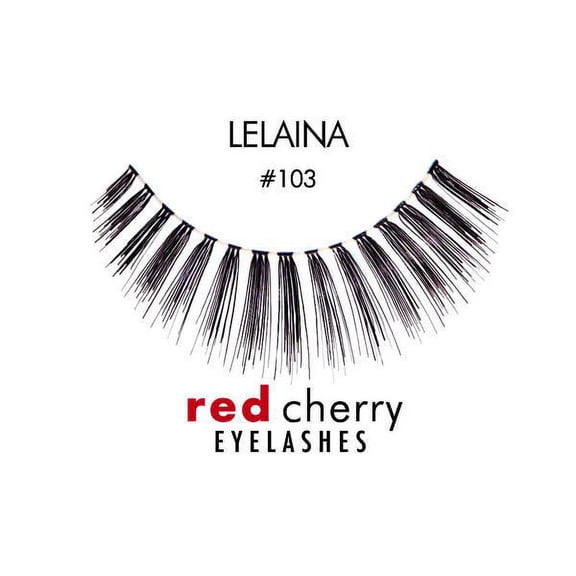 Option : Black - #103 , Troika Red Cherry Eyelashes, hair scalp beauty - Pack of 1 w/ Sleek 3-in-1 Comb/Brush