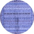 thumbnail image 1 of Ahgly Company Machine Washable Indoor Round Oriental Blue Modern Area Rugs, 6' Round, 1 of 4