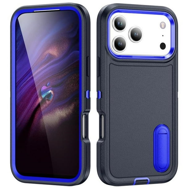 Funda para iPhone 17 Pro Max, Funda para Teléfono iPhone 17 Pro Max con Soporte Incorporado, Funda Protectora Resistente a Prueba de Golpes/polvo/caídas de Grado Militar para iPhone 17 Pro Max, Azul