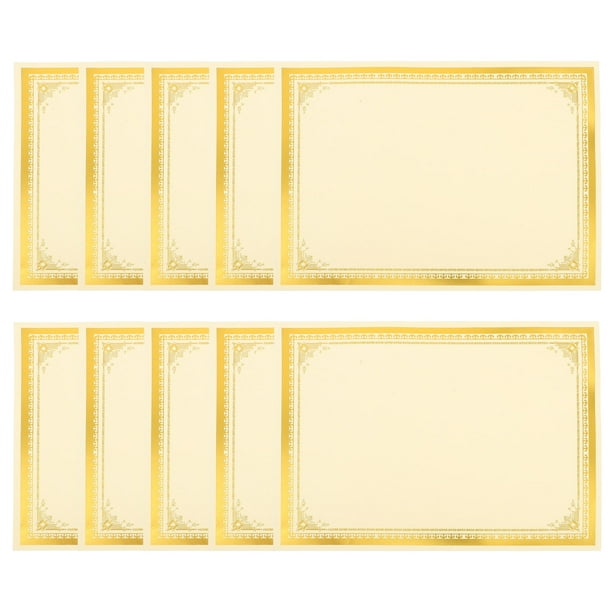 KAKOWELY 10 hojas de papel para certificado en blanco, papel interior para certificado, hojas de papel imprimibles, papel en blanco para manualidades.