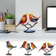 thumbnail image 2 of Chamoist Birds On Branch Figurine,Birds On Branch Desktop Ornaments,Stained Acrylic Double Sided Multicolor Hummingbird Craft Statue,Metal Art Bird Sculpture,Birds Decorated Acrylic Bird Branches, 2 of 8