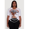 thumbnail image 2 of Womens Plus Size Born To Ride Slashed Graphic T-Shirt, 2 of 5