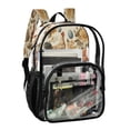 thumbnail image 2 of PVC Transparent Backpacks Clear Backpack for Travel and Outings Vintage Flowers and Hens, 2 of 7