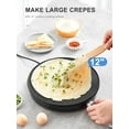 thumbnail image 2 of Crepe Maker Machine, Compact Pancake Griddle Precise Temperature Control, Nonstick 12” Electric Griddle, Batter Spreader for Eggs, Pancakes, Omelets and Quesadillas, Includes Spatula, Spreader, 2 of 7