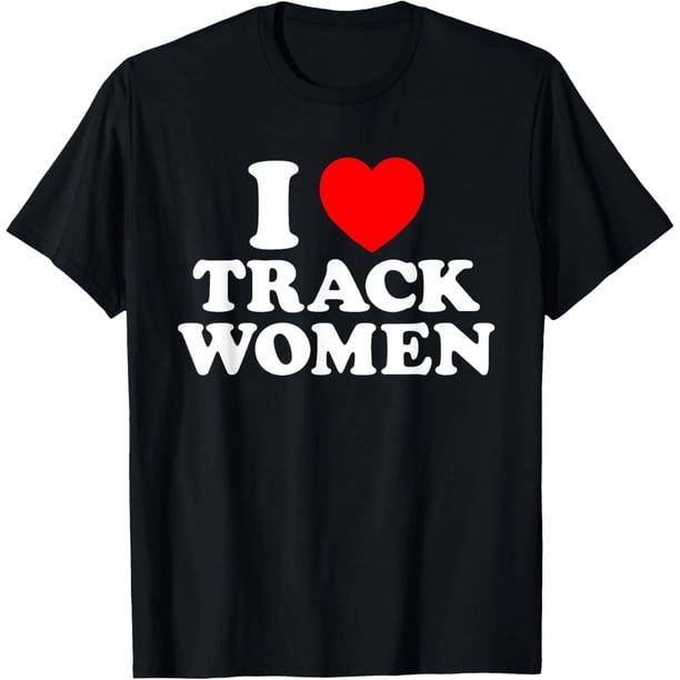 Camiseta de Mujer con Diseño "I Love Track" y Corazón Atletismo Sprint