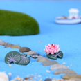 thumbnail image 2 of 10pcs Miniatura Hoja de Loto Baoblaze Casa de Muñecas Jardín de Paisaje Verde 3,2x2 cm, 2 of 8