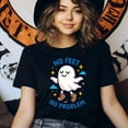 thumbnail image 3 of No Feet No Problem Shirt | Funny Ghost Graphic Tee | Unisex Casual T-Shirt, Azalea, Size S, 3 of 6