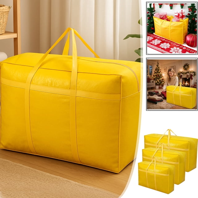 Bolsa de almacenamiento resistente con asas reforzadas, 100 x 60 x 30 cm, organizador extragrande Rkxzt