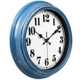 thumbnail image 2 of Reloj de pared JENLYSTIME retro de 30 cm, silencioso, no hace tictac, azul, 2 of 8
