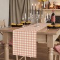 thumbnail image 2 of Peach Pink Plaid Table Runner Gingham Checked Minimalist Modern Tablerunners 13 x 36 Inch, Table Decorations Tabletop Scarf for Summer Gathering Holiday Farmhouse Kitchen Dining Decor, 2 of 8